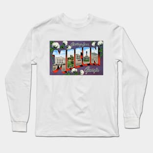 Greetings from Macon, Georgia - Vintage Large Letter Postcard Long Sleeve T-Shirt